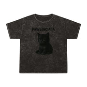 Pawlenciaga Black Kitty Graphic Mineral Wash T Shirt