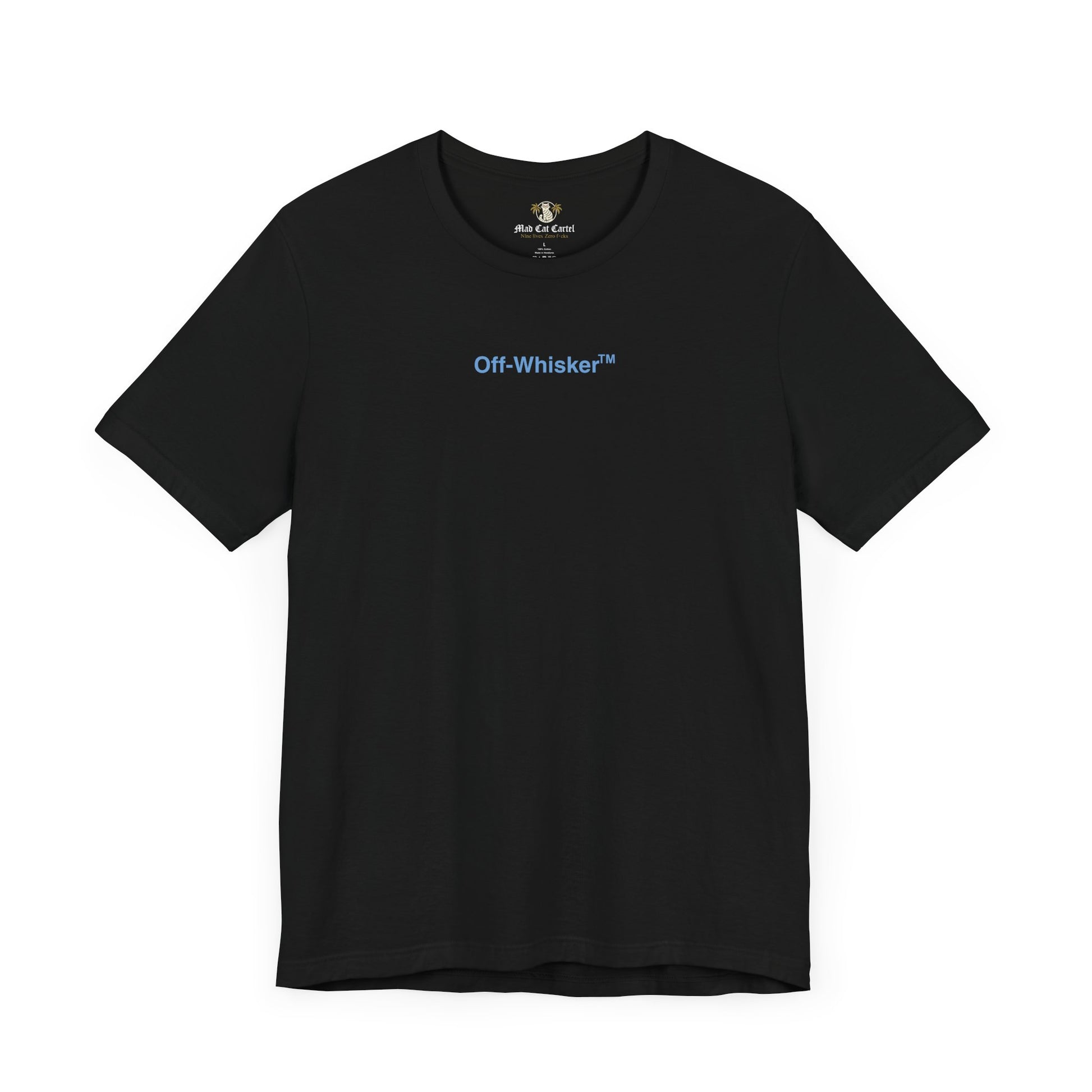 Black Signature Frame cat t-shirt – small chest logo