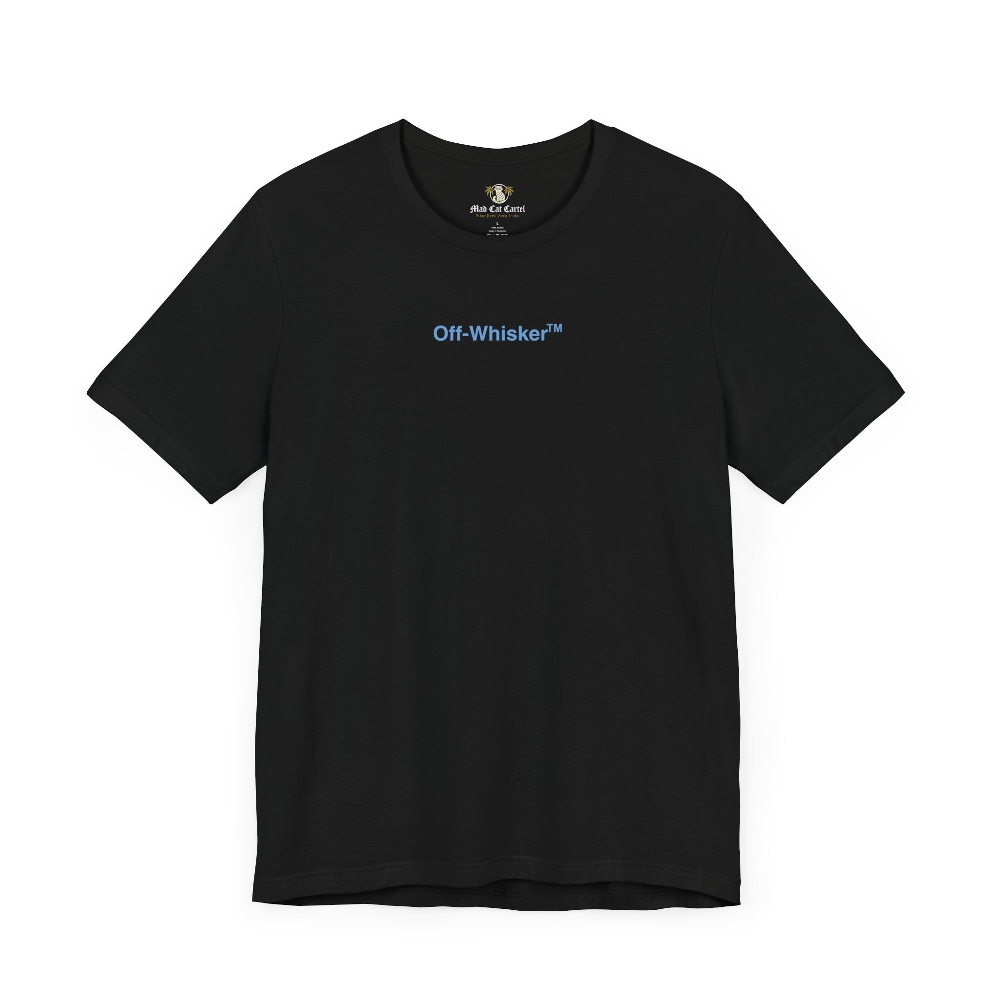 Black Signature Frame cat t-shirt – small chest logo