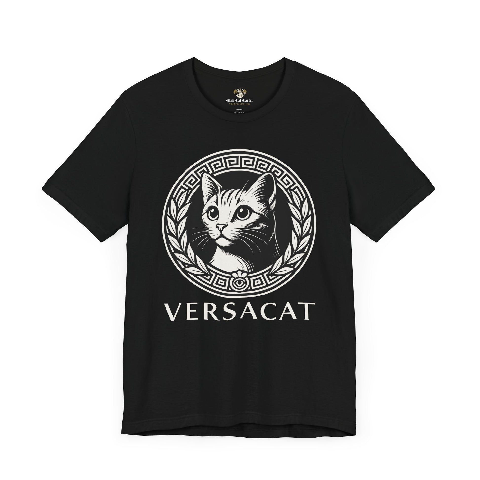 Black Versacat Royal Emblem cat lover shirt – stylish cat t for shirts for cat lovers