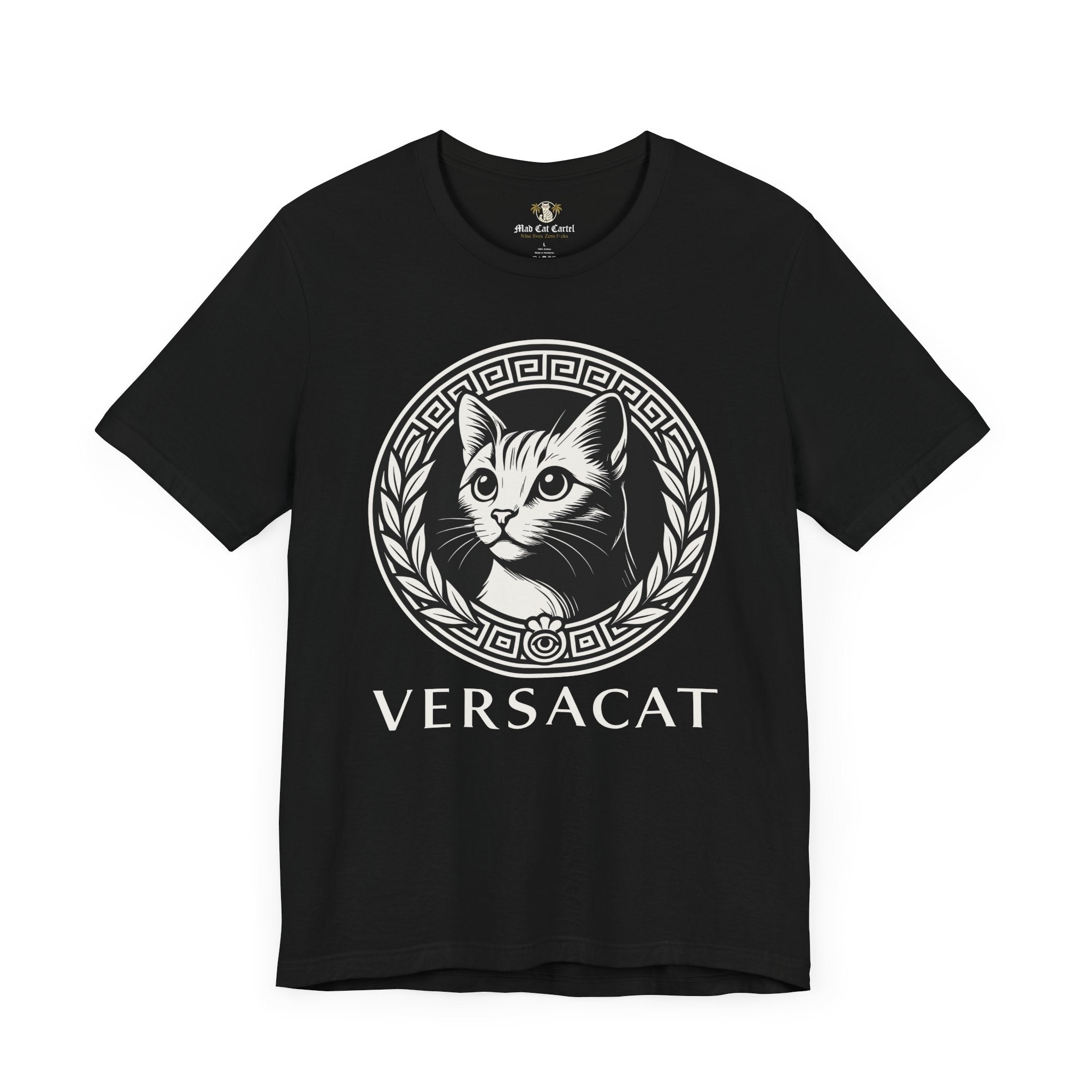 Black Versacat Royal Emblem cat lover shirt – stylish cat t for shirts for cat lovers