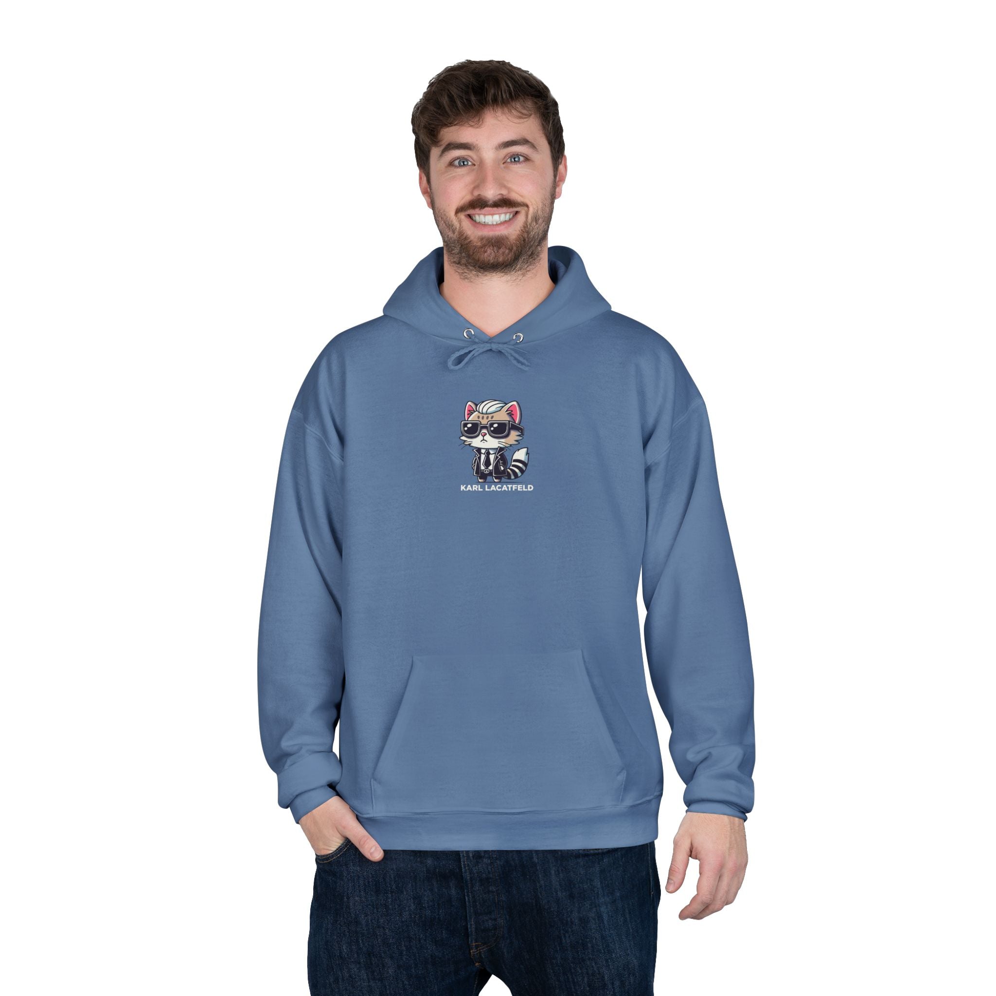 Karl Lacatfeld Chest Icon Cat Graphic Hoodie
