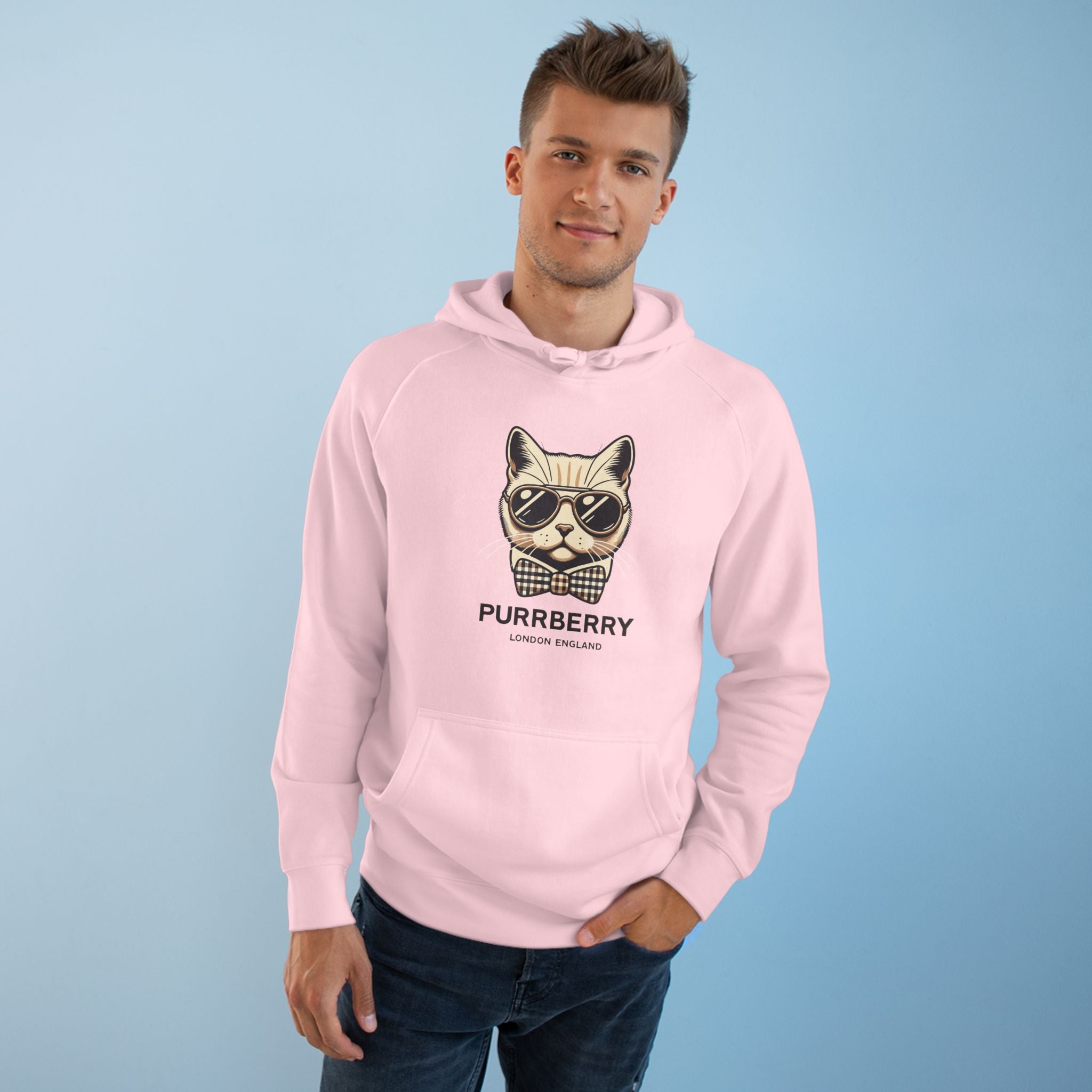 Purrberry Bowtie Icon Cat Graphic Hoodie