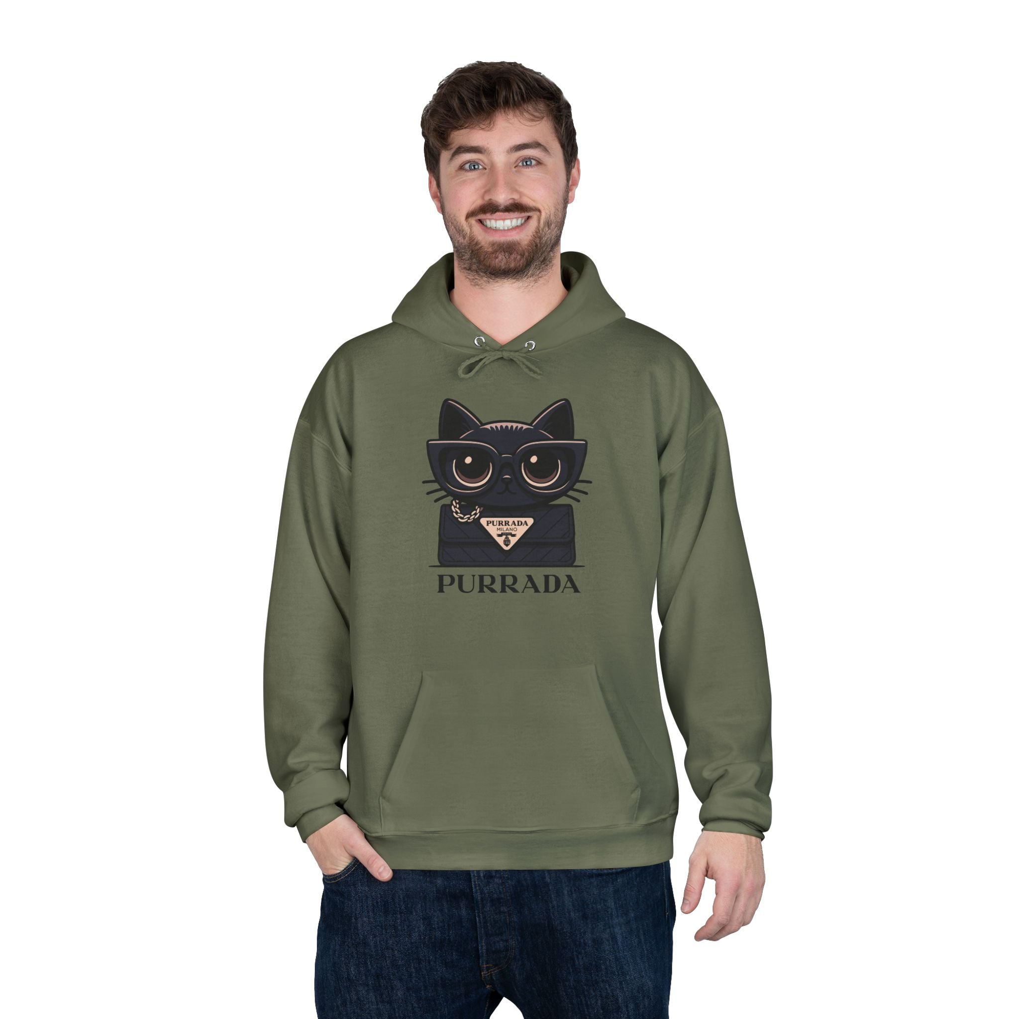 Purrada Noir Bag Cat Graphic Hoodie