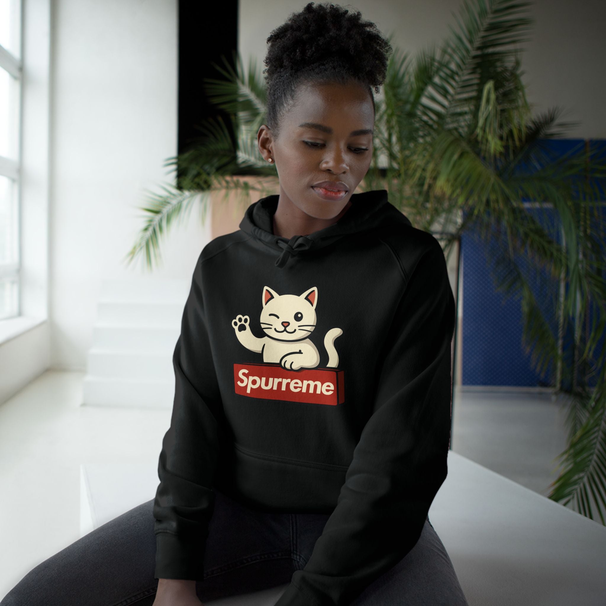 Spurreme Lucky Cat Box Logo Graphic Hoodie