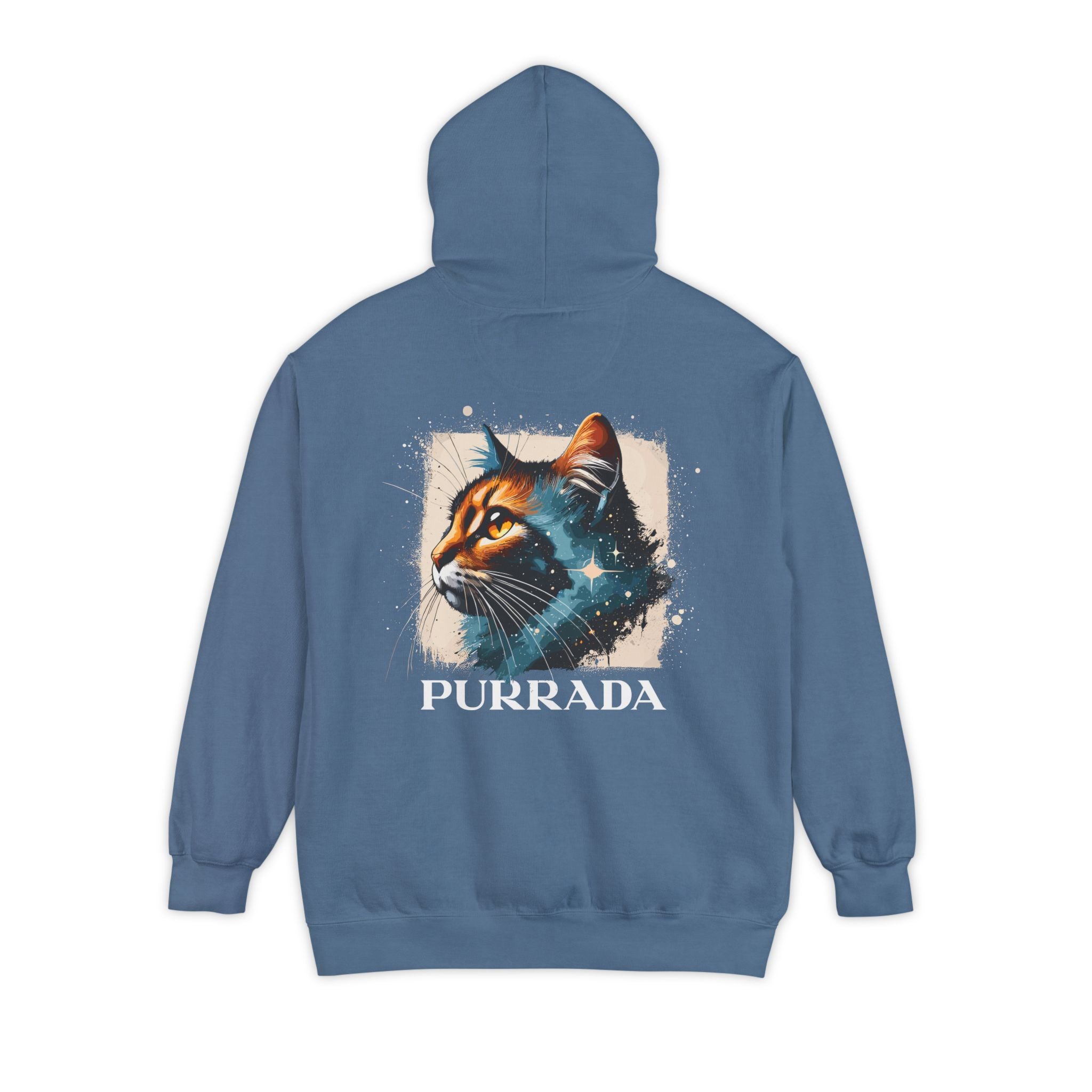 Purrada Chest Logo Cosmic Gaze Cat Graphic Hoodie