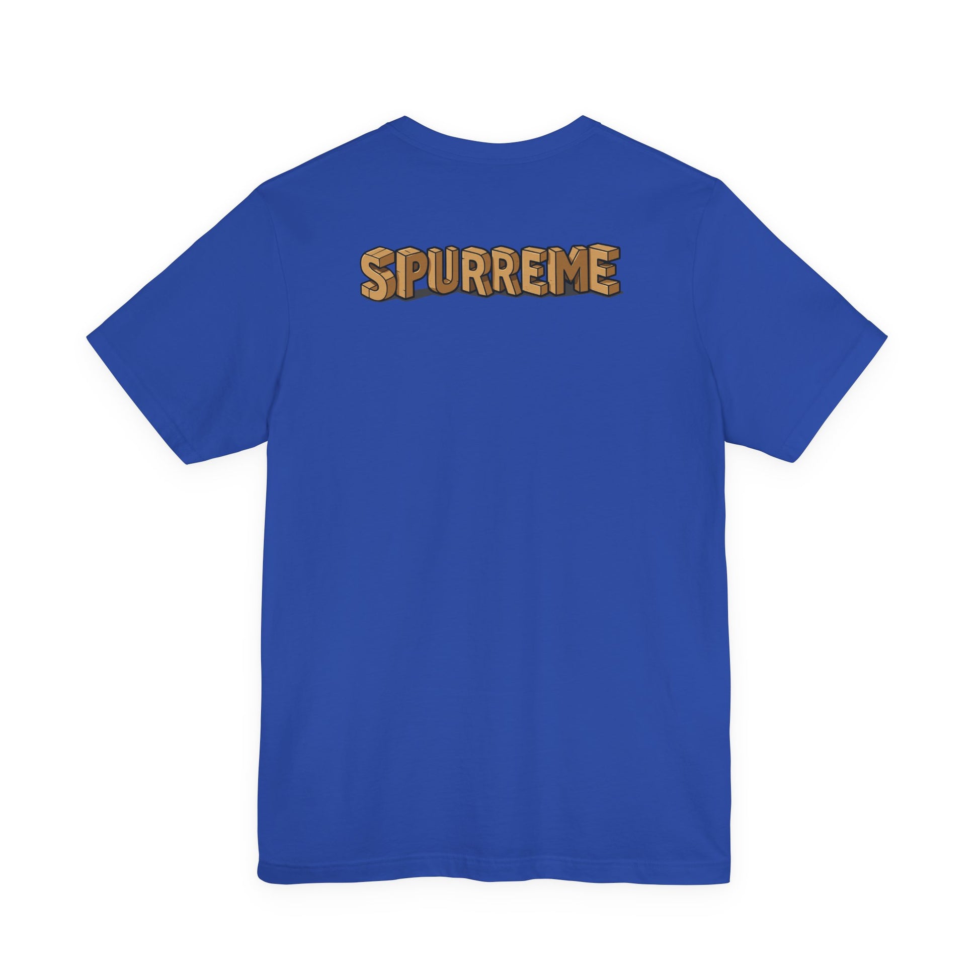 True royal blue t shirt front view Spurreme Box Addict Cat Graphic for cat lovers
