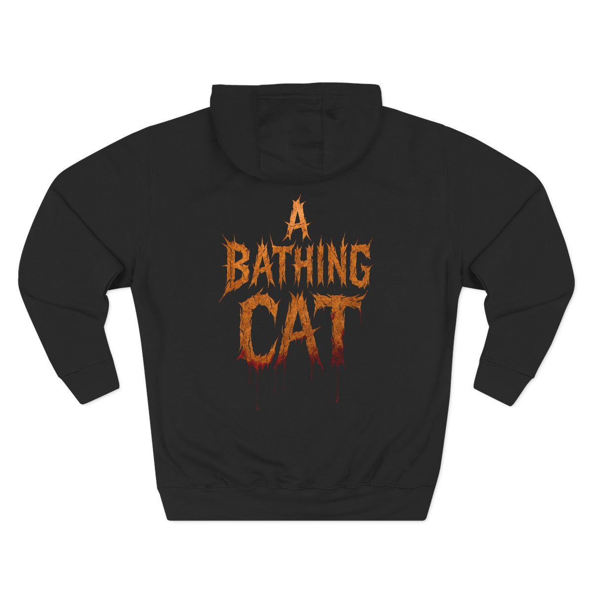 A Bathing Cat Design Jungle Predator Graphic Black Hoodie, front view
