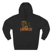 A Bathing Cat Design Jungle Predator Graphic Black Hoodie, front view