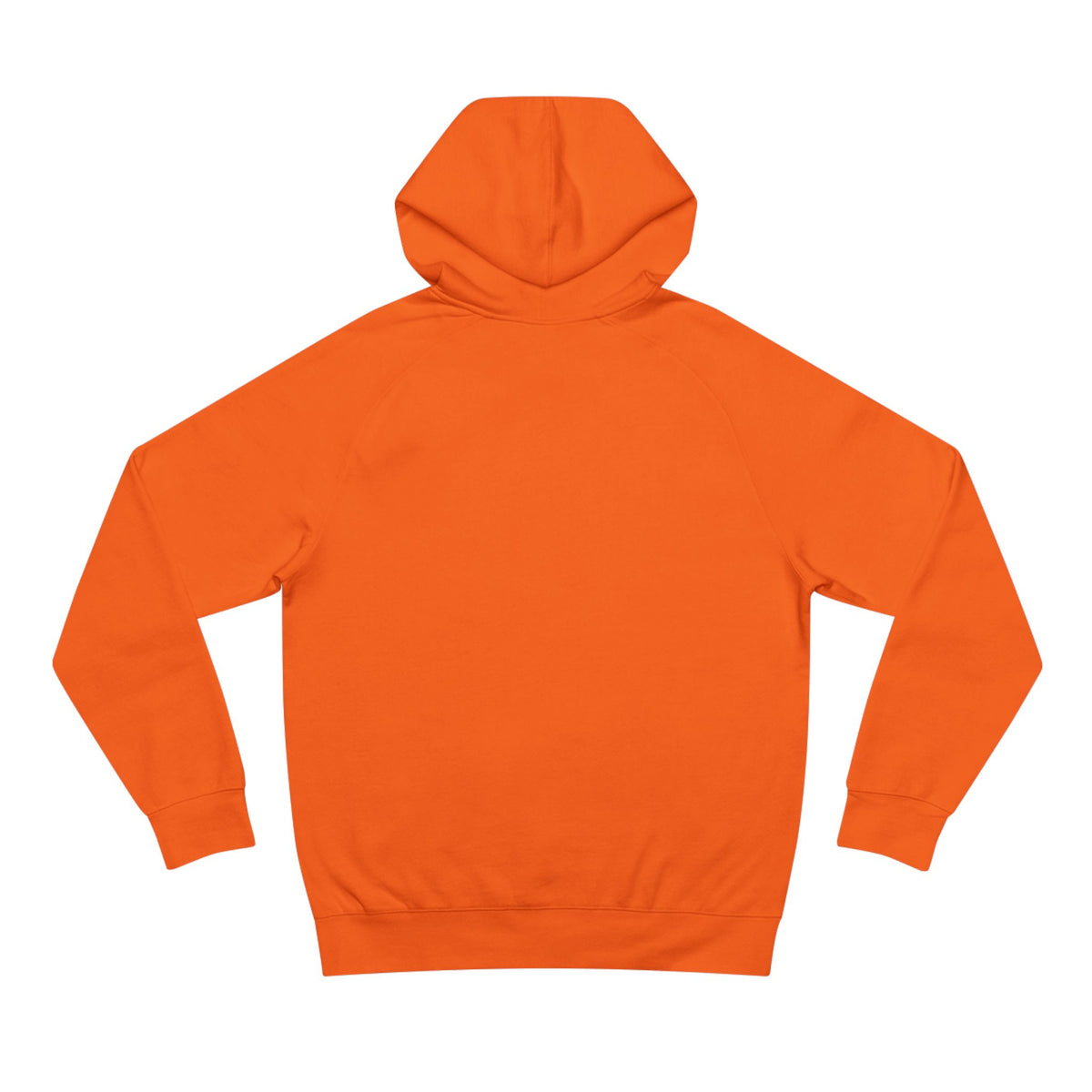 A Bathing Cat Tactical Pilot Graphic Hoodie in orange, back view