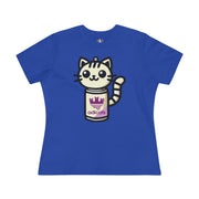 Adicats Spray Kitty Women's Graphic T-Shirt in true royal, front view