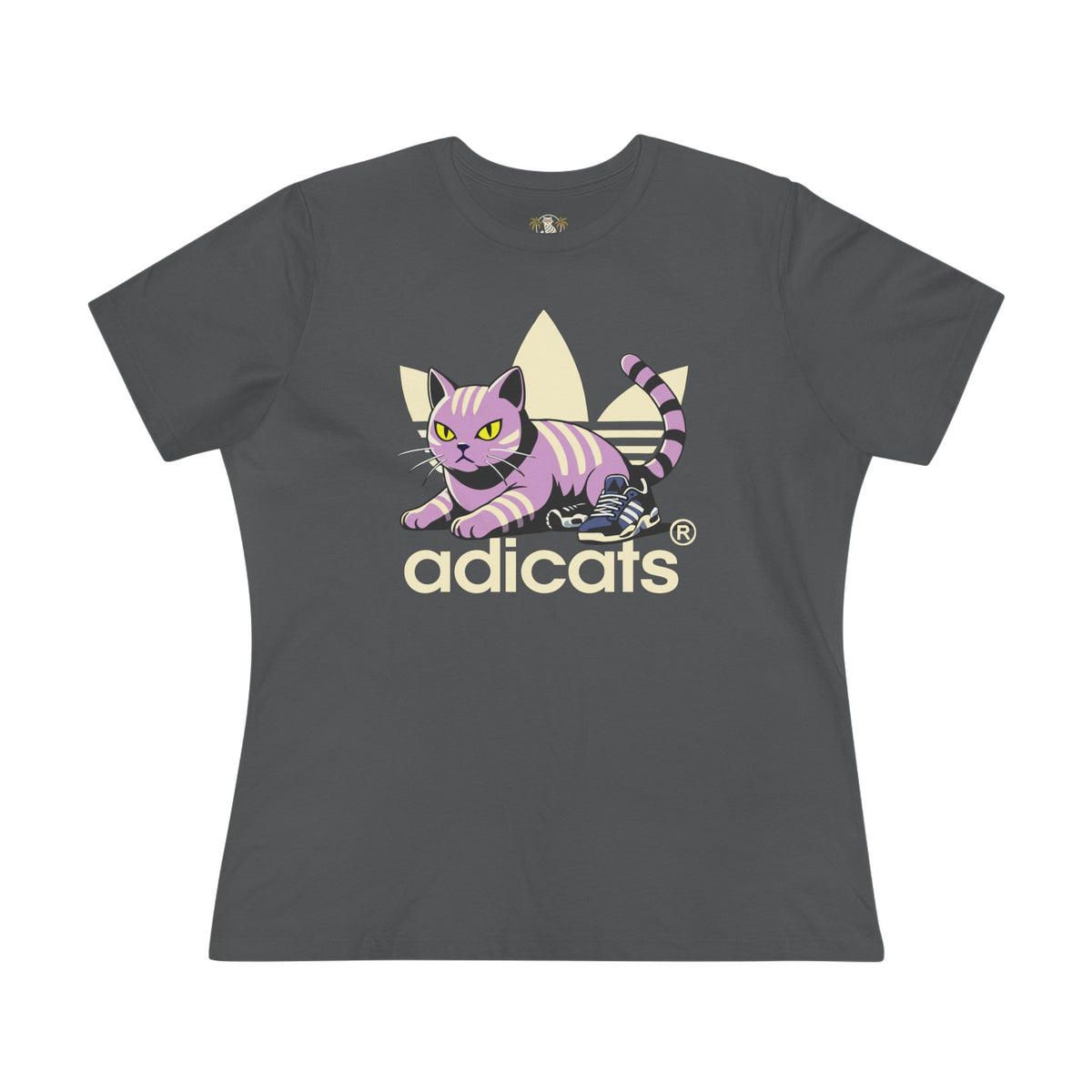 Adicats Street Prowler Women's Graphic T-Shirt in asphalt, front view