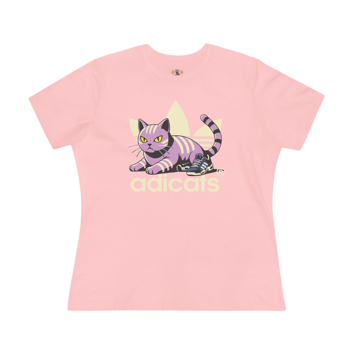 Adicats Street Prowler Women's Graphic T-Shirt in pink, flat lay