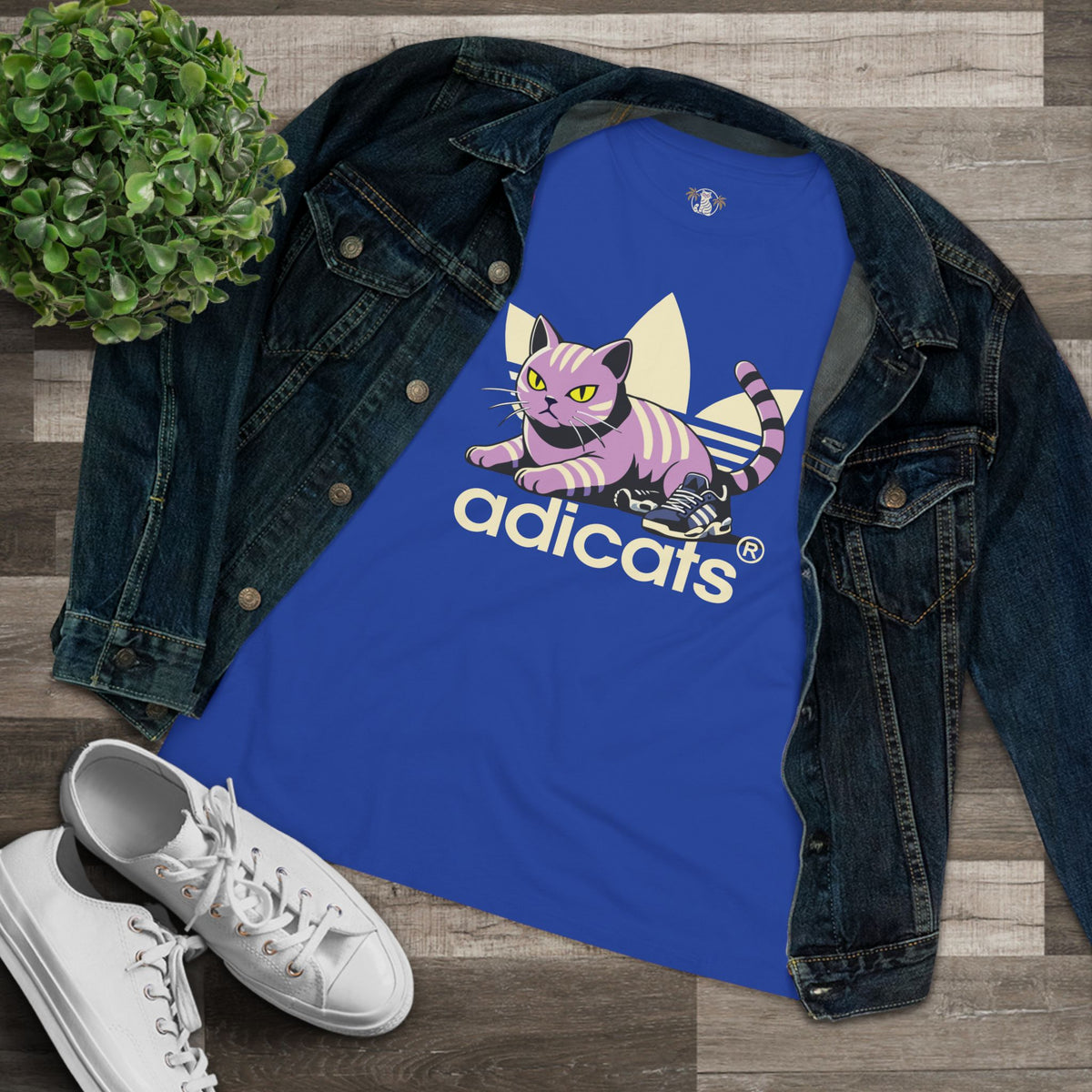 Adicats Street Prowler Women's Graphic T-Shirt in true royal, flat lay
