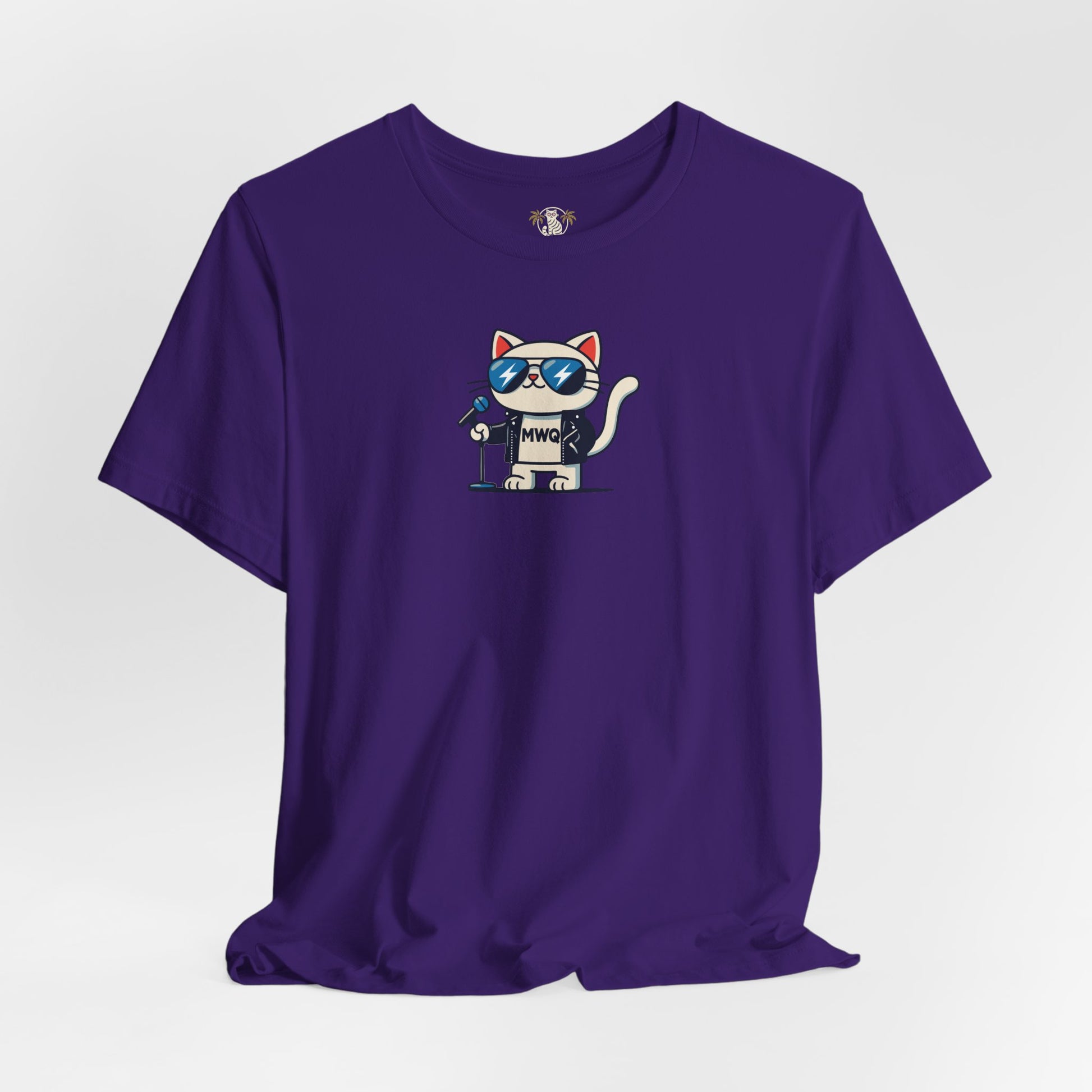 purple Alexander MewQueen t shirt, straight front angle, funny t shirt for women, studio photo