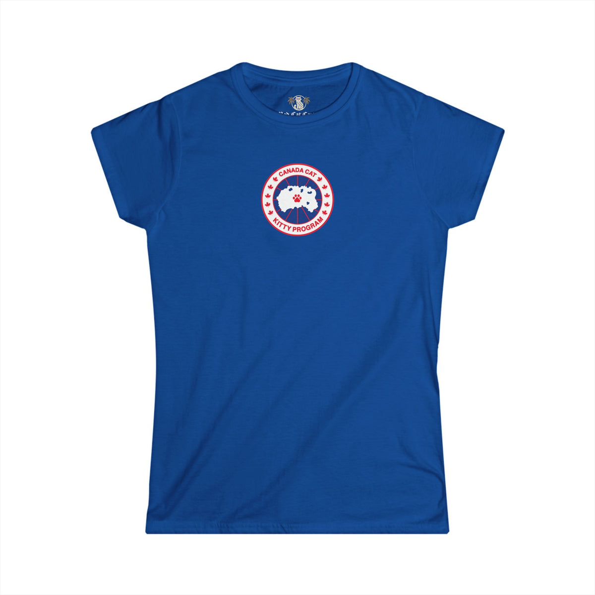 Canada Cat Kitty Program Logo Women's Graphic T-Shirt in royal, flat lay