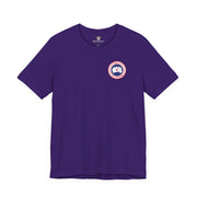 Canada Cat polar explorer graphic t shirt for cat lovers, team purple front view, funny t shirt