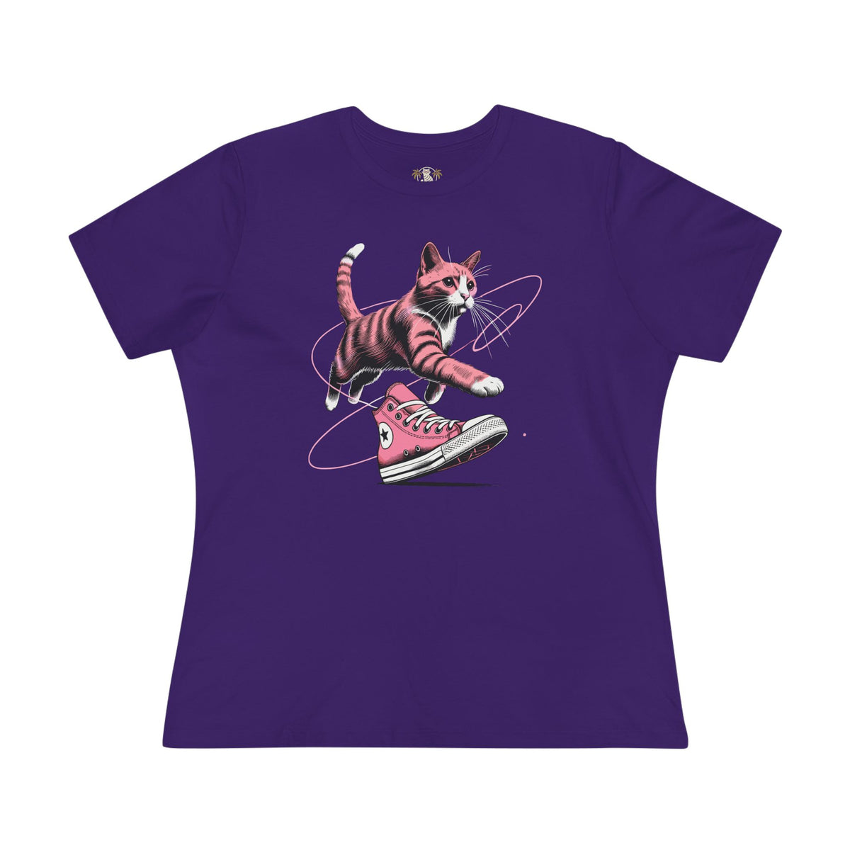 Catverse Apex Kick Cat Graphic Women's T-Shirt in team purple, front view