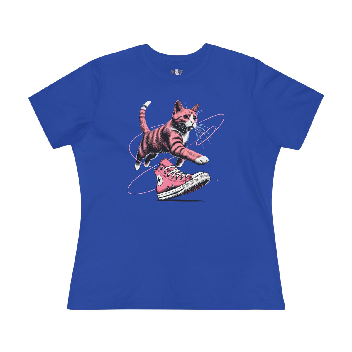 Catverse Apex Kick Cat Graphic Women's T-Shirt in true royal, front view
