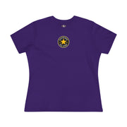 Catverse Chest Logo Street Star Shades Graphic Women's T-Shirt in team purple, front view