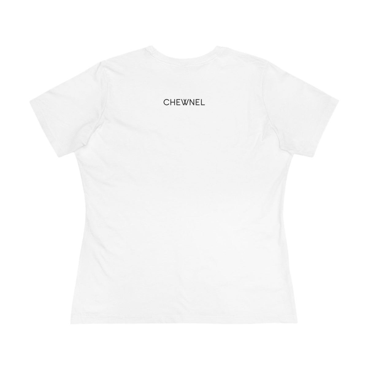 Chewnel Haute Cat-ture Graphic Women's T-Shirt in white, back view