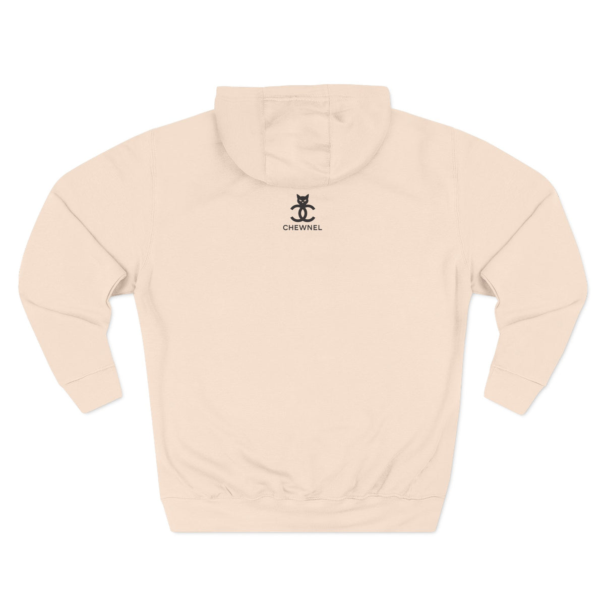 Chewnel Luxury In Pieces Cat Graphic Hoodie in pale pink, back view
