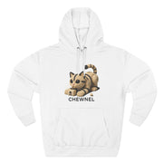 Chewnel Luxury In Pieces Cat Graphic Hoodie in white, front view