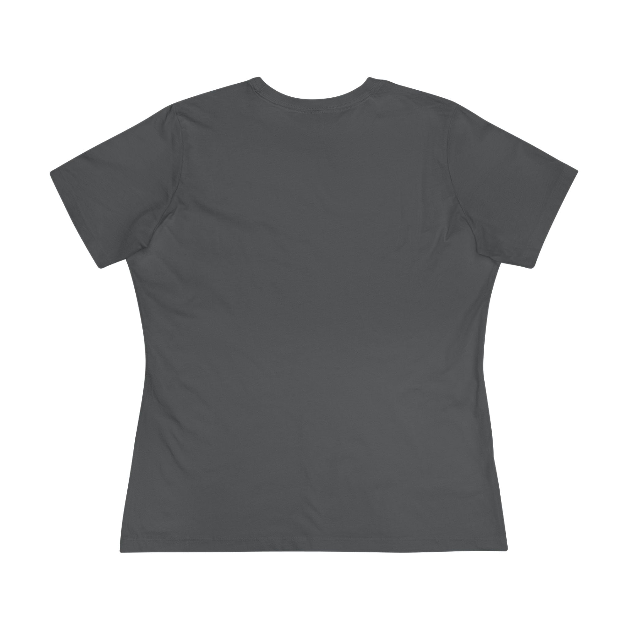 Chewnel Purse Snatcher Cat Graphic Women's T-Shirt in asphalt, back view