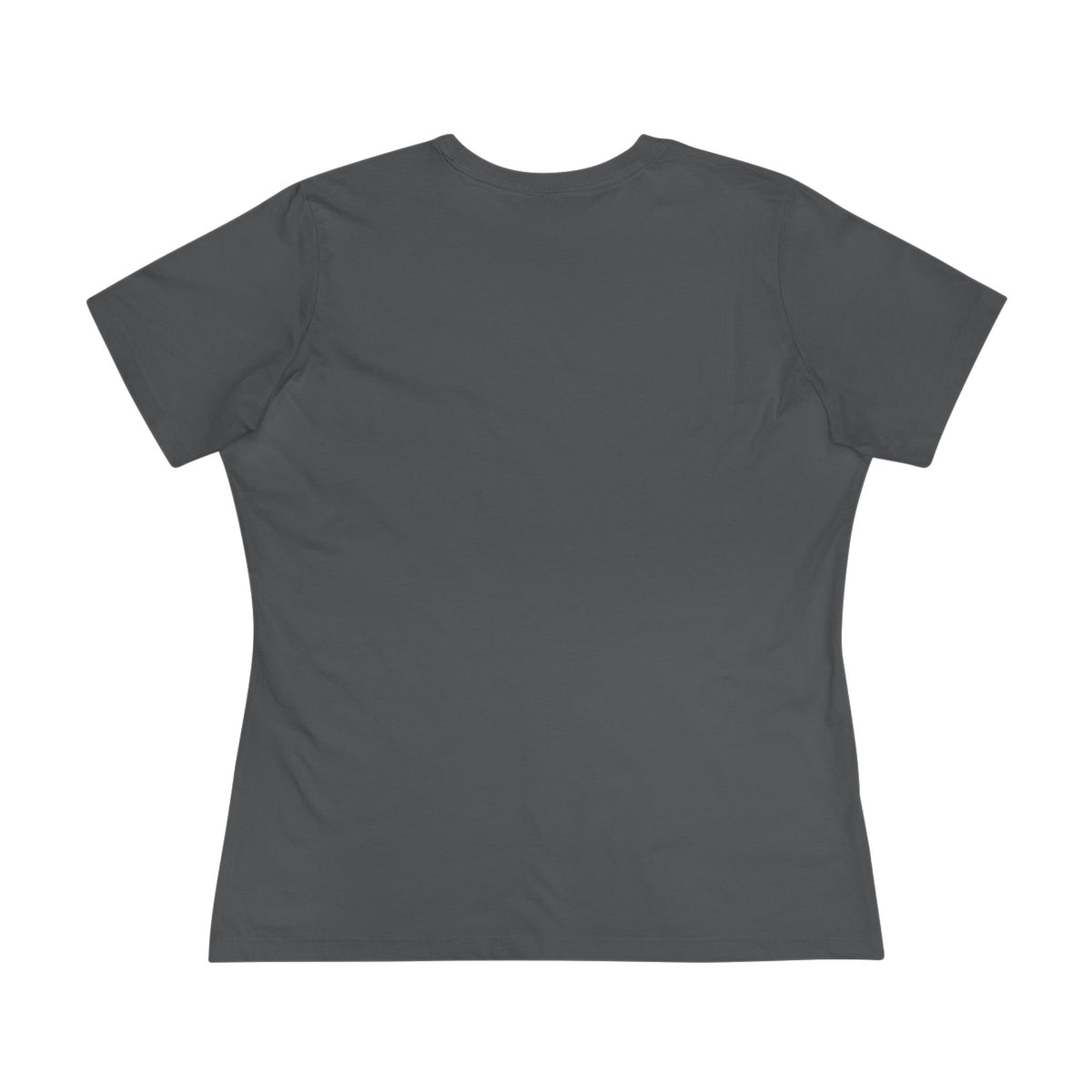 Chewnel Purse Snatcher Cat Graphic Women's T-Shirt in asphalt, back view