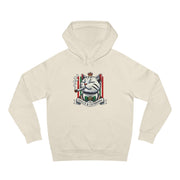 Dolce & Catbbana Don Royal Cat Graphic Hoodie in ecru, front view