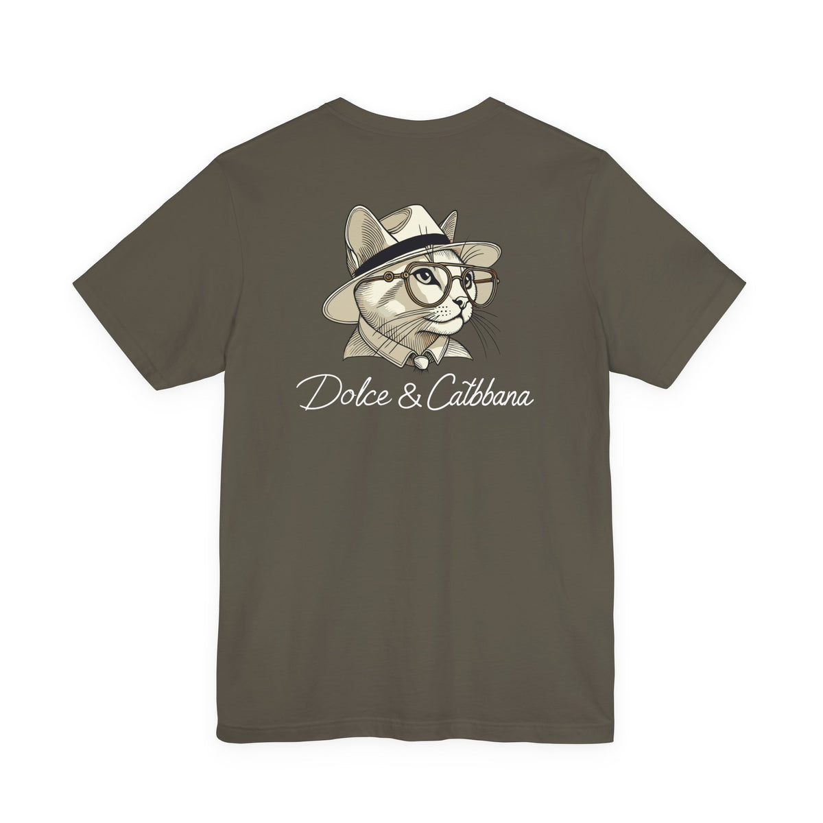 Dolce & Catbbana Feline Couture T-Shirt in army, back view