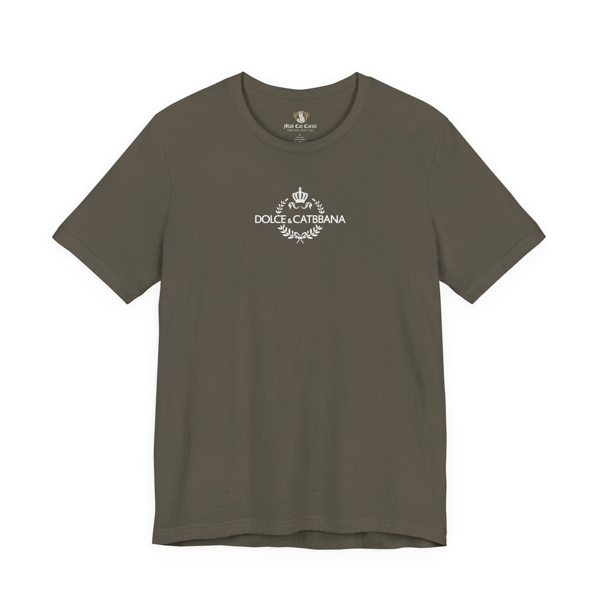 Dolce & Catbbana Feline Couture T-Shirt in army, front view