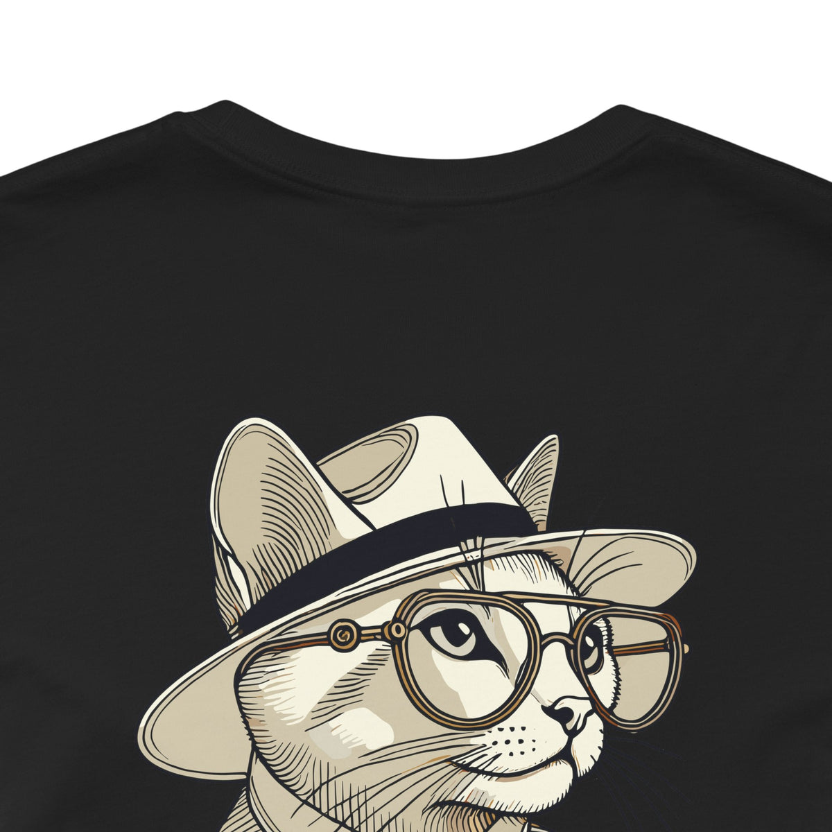 Dolce & Catbbana Feline Couture T-Shirt in black, close-up detail