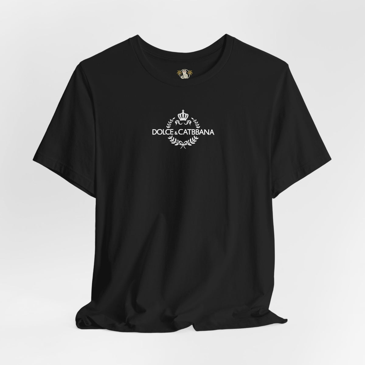 Dolce & Catbbana Feline Couture T-Shirt in black, flat lay