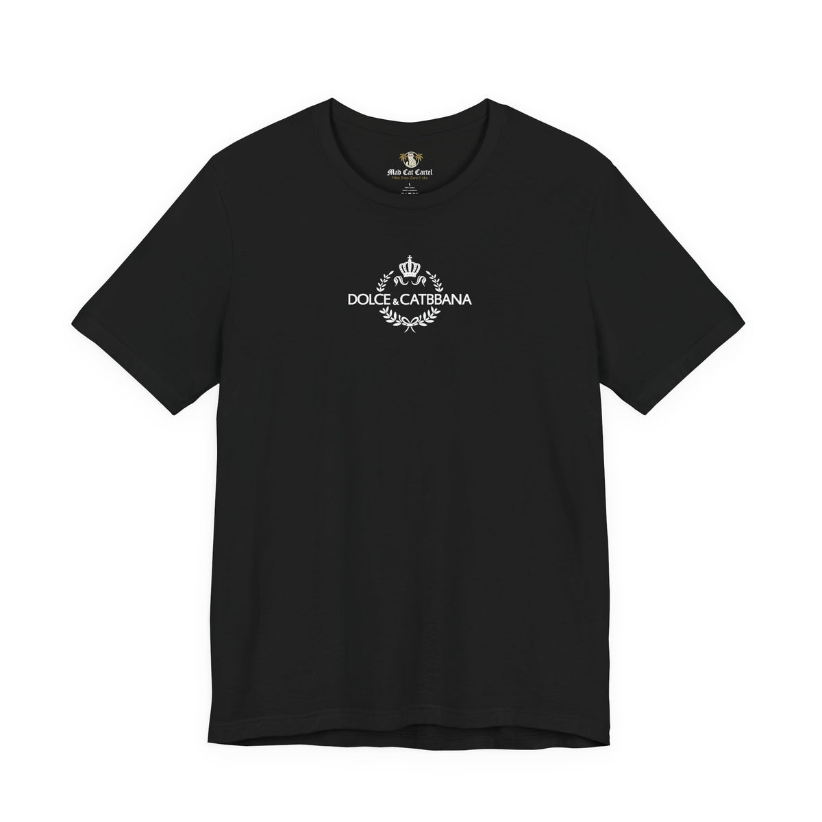 Dolce & Catbbana Feline Couture T-Shirt in black, front view