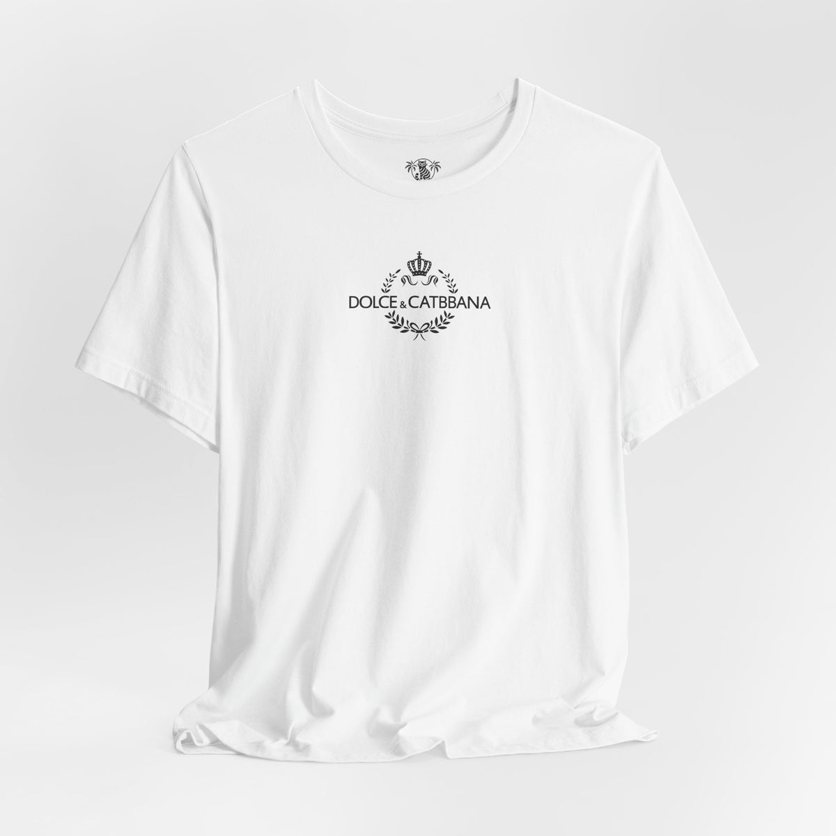Dolce & Catbbana Feline Couture T-Shirt in white, flat lay