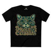Dolce & Catbbana Psychedelic Cat Graphic T-Shirt in black, front view