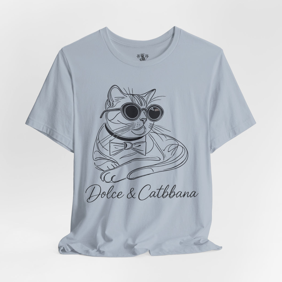 Dolce & Catbbana Signature Sketch T-Shirt in light blue, flat lay