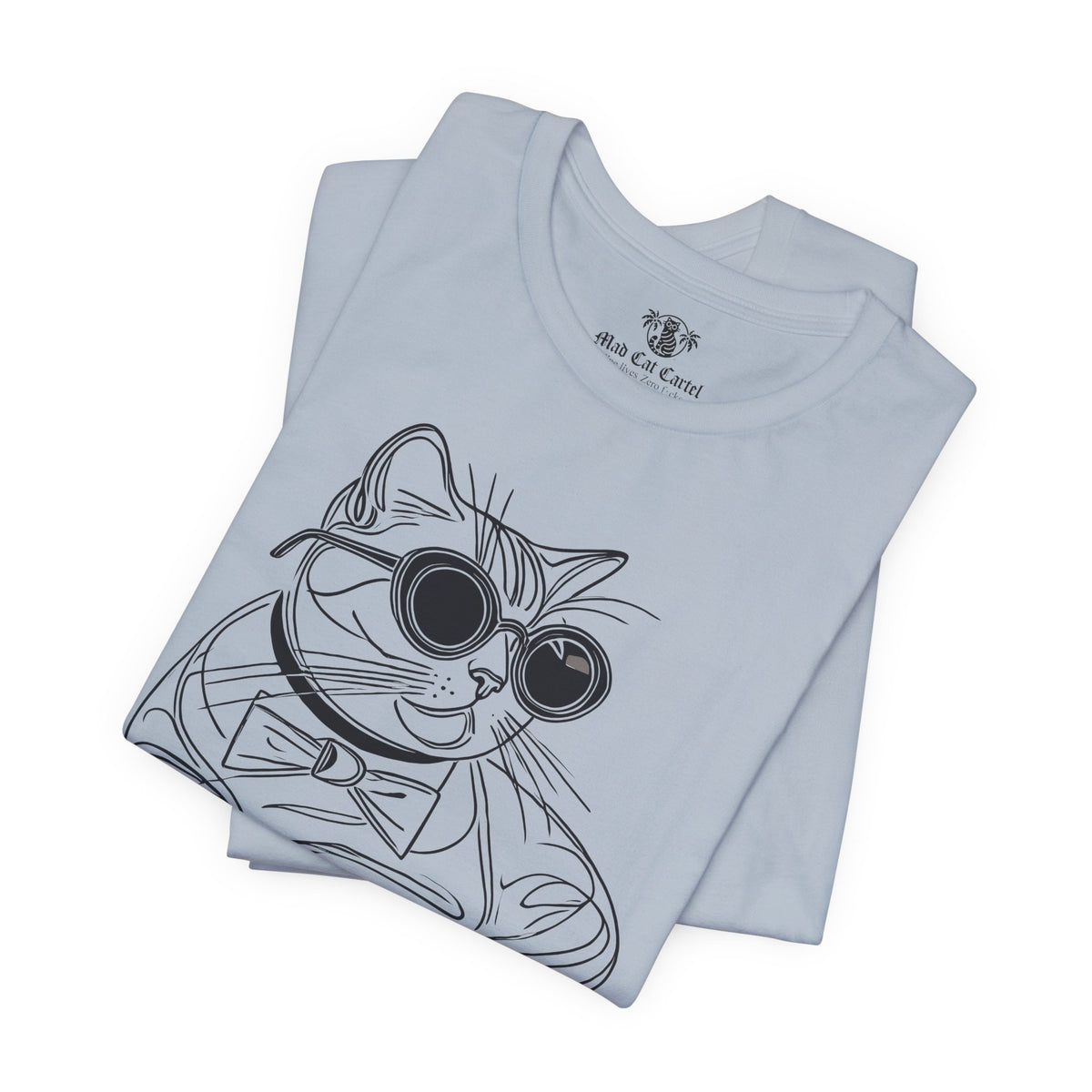 Dolce & Catbbana Signature Sketch T-Shirt in light blue, folded