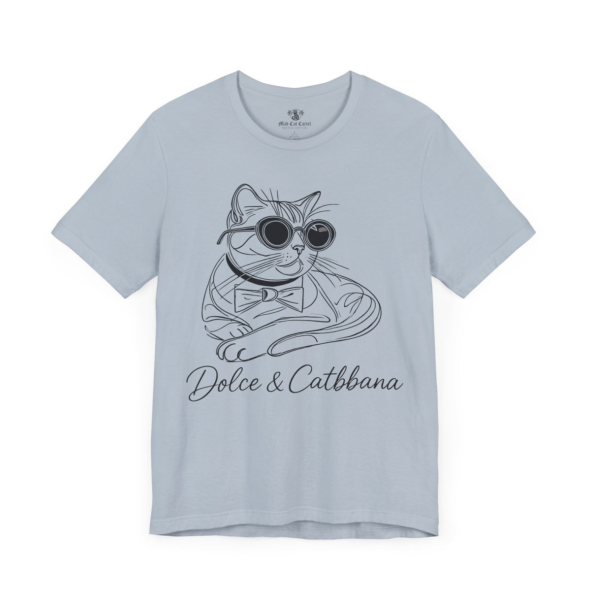 Dolce & Catbbana Signature Sketch T-Shirt in light blue, front view