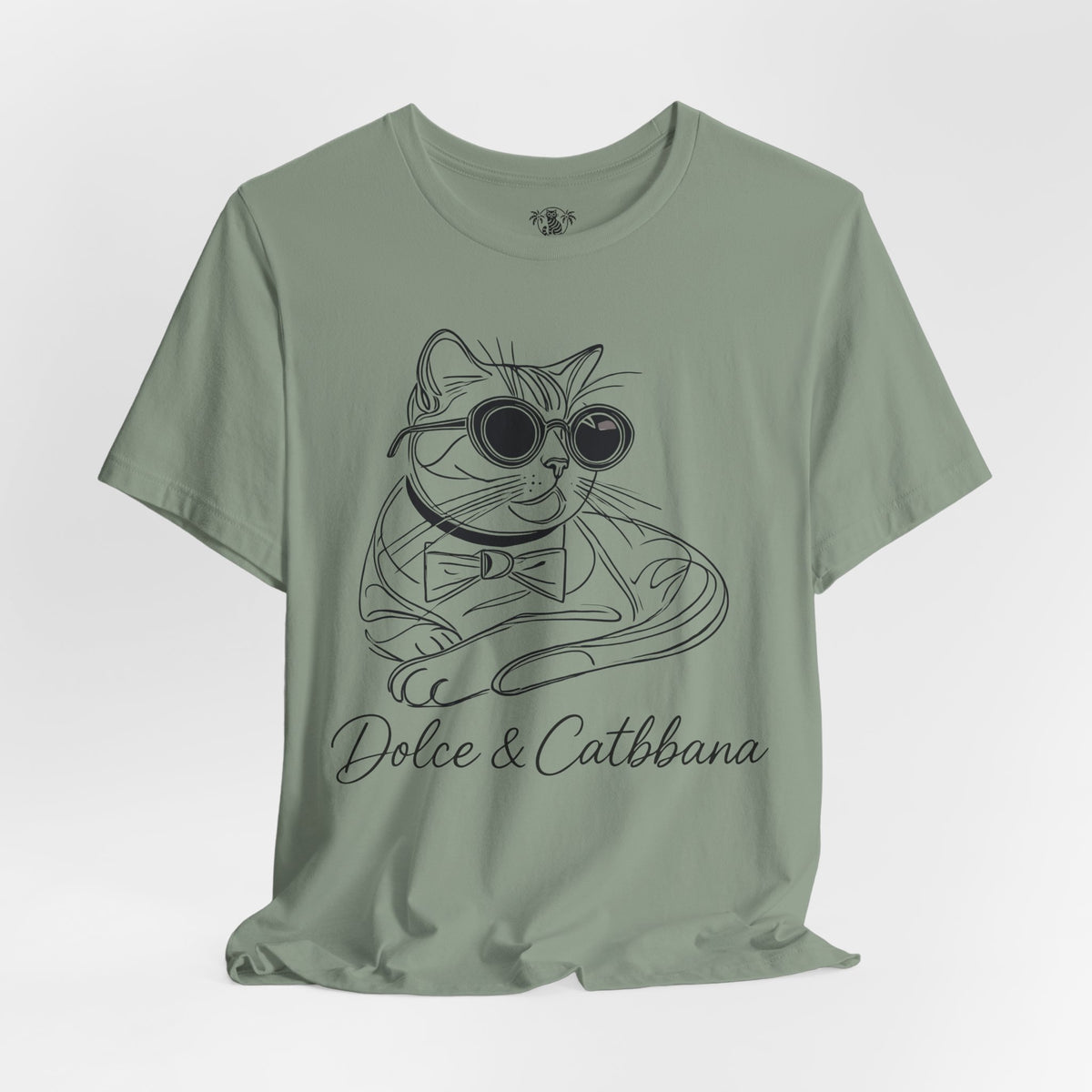 Dolce & Catbbana Signature Sketch T-Shirt in sage, flat lay