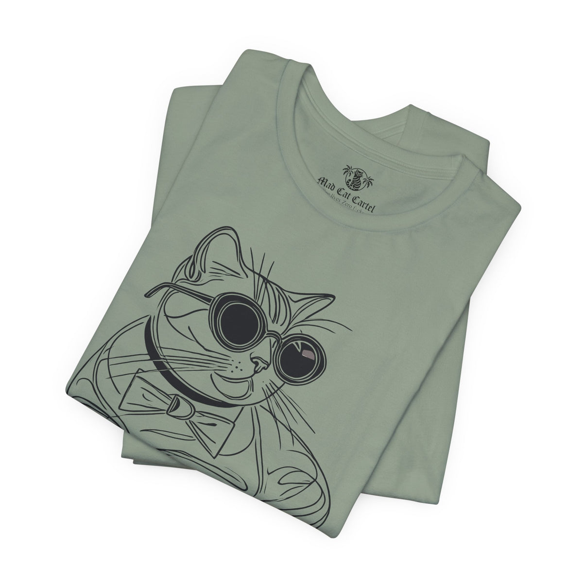 Dolce & Catbbana Signature Sketch T-Shirt in sage, folded