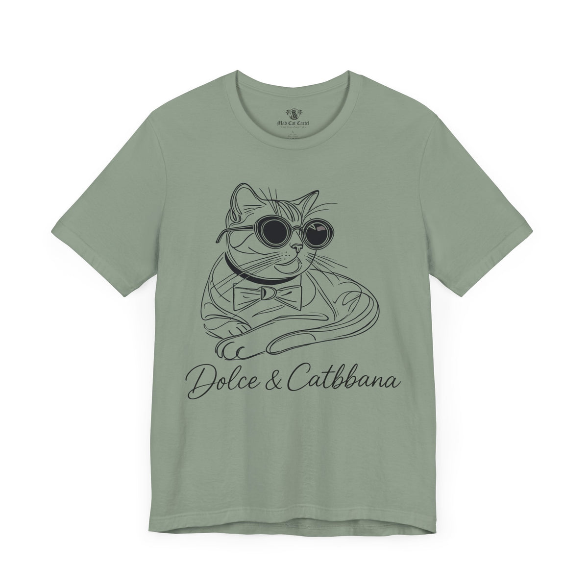 Dolce & Catbbana Signature Sketch T-Shirt in sage, front view