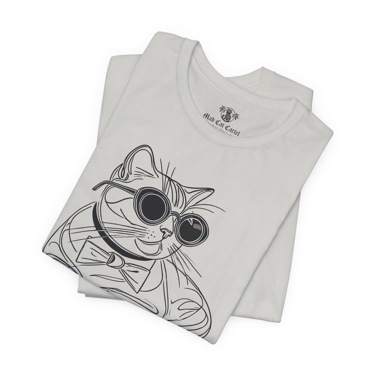 Dolce & Catbbana Signature Sketch T-Shirt in silver, folded