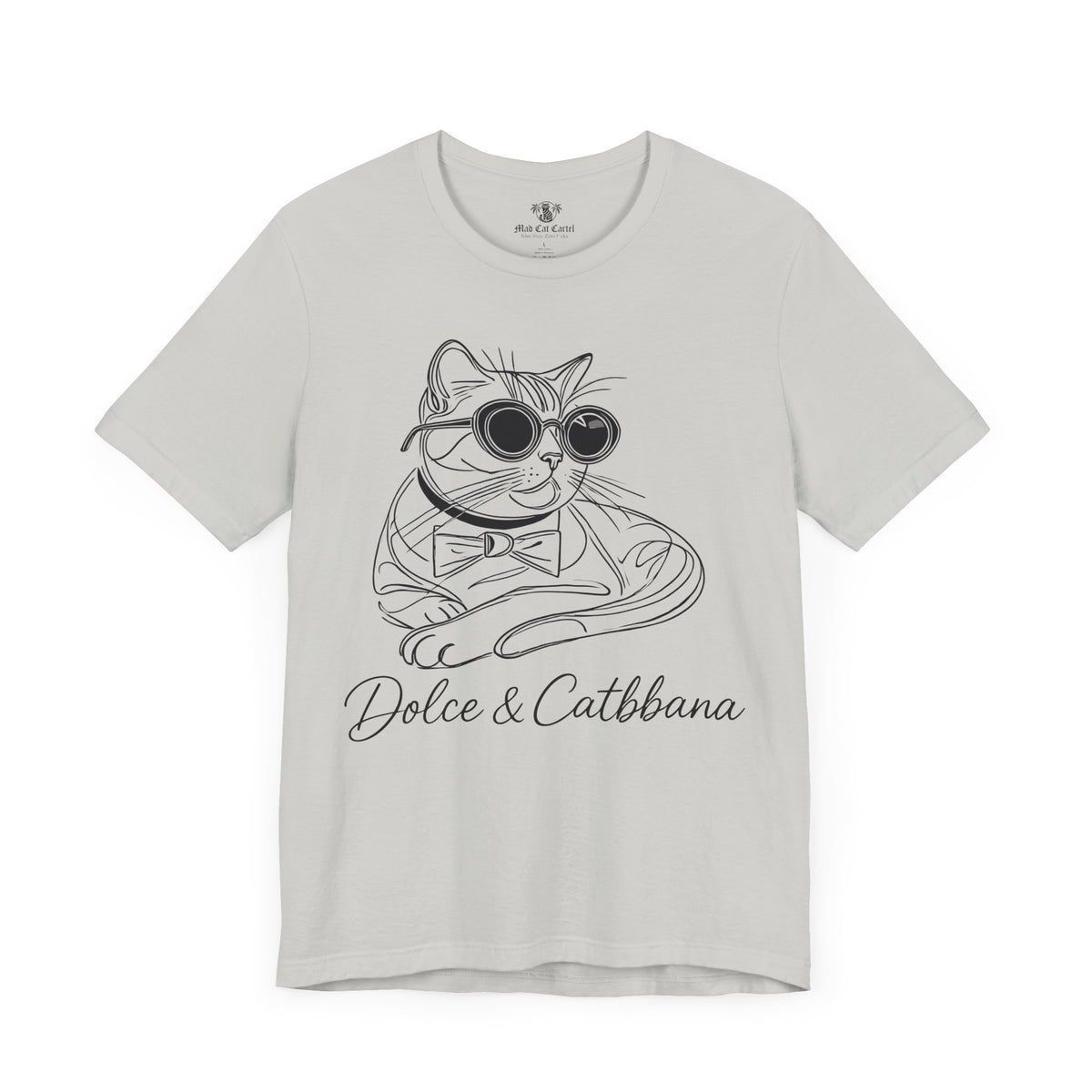 Dolce & Catbbana Signature Sketch T-Shirt in silver, front view