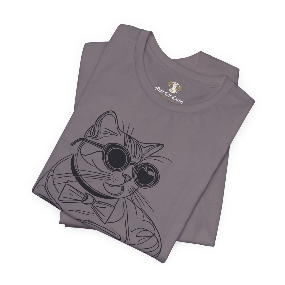 Dolce & Catbbana Signature Sketch T-Shirt in storm, folded