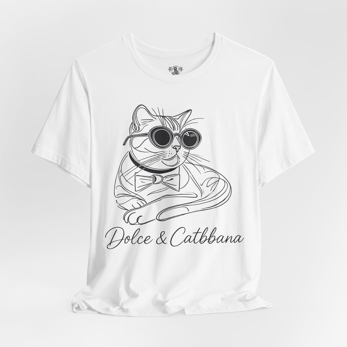 Dolce & Catbbana Signature Sketch T-Shirt in white, flat lay