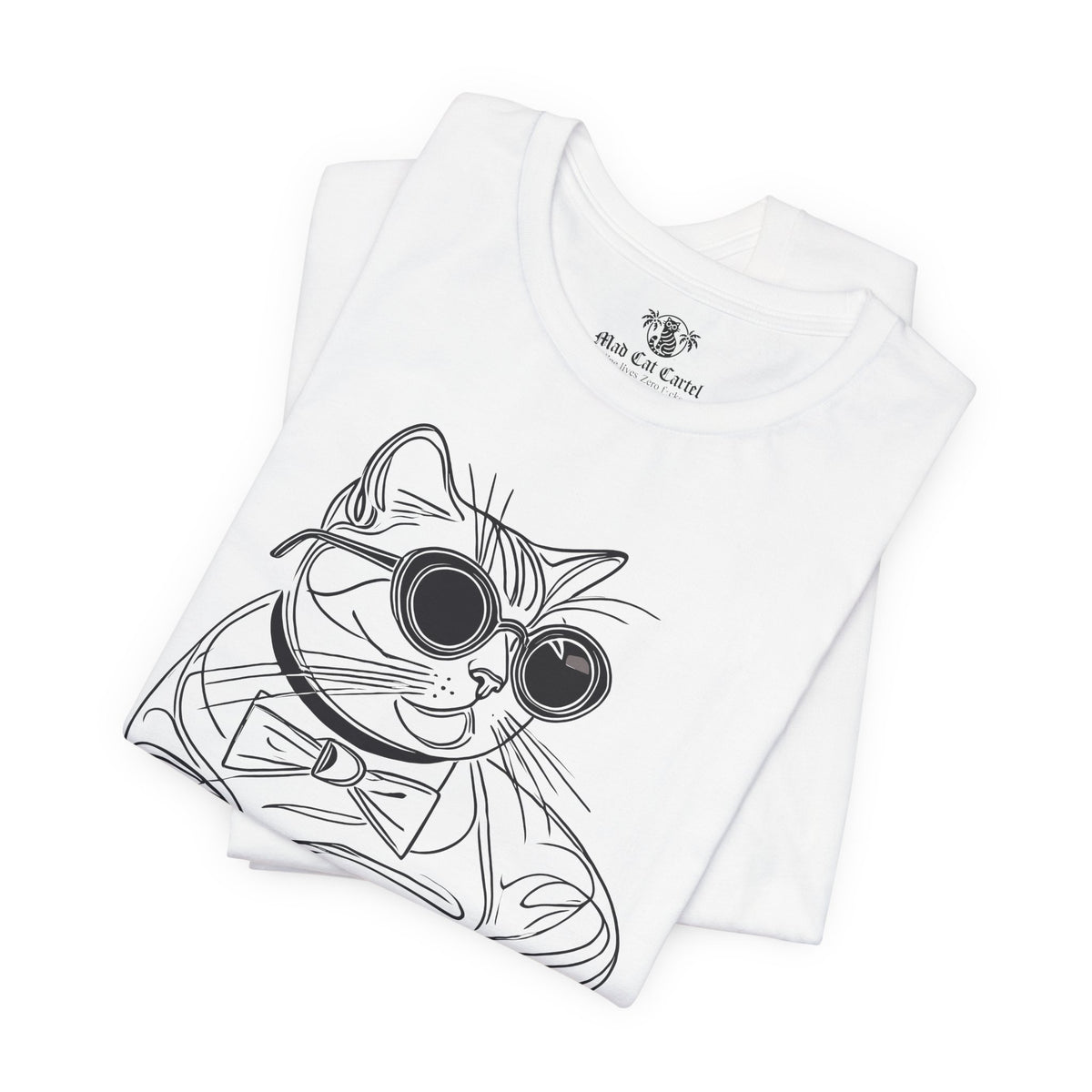 Dolce & Catbbana Signature Sketch T-Shirt in white, folded