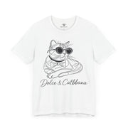 Dolce & Catbbana Signature Sketch T-Shirt in white, front view