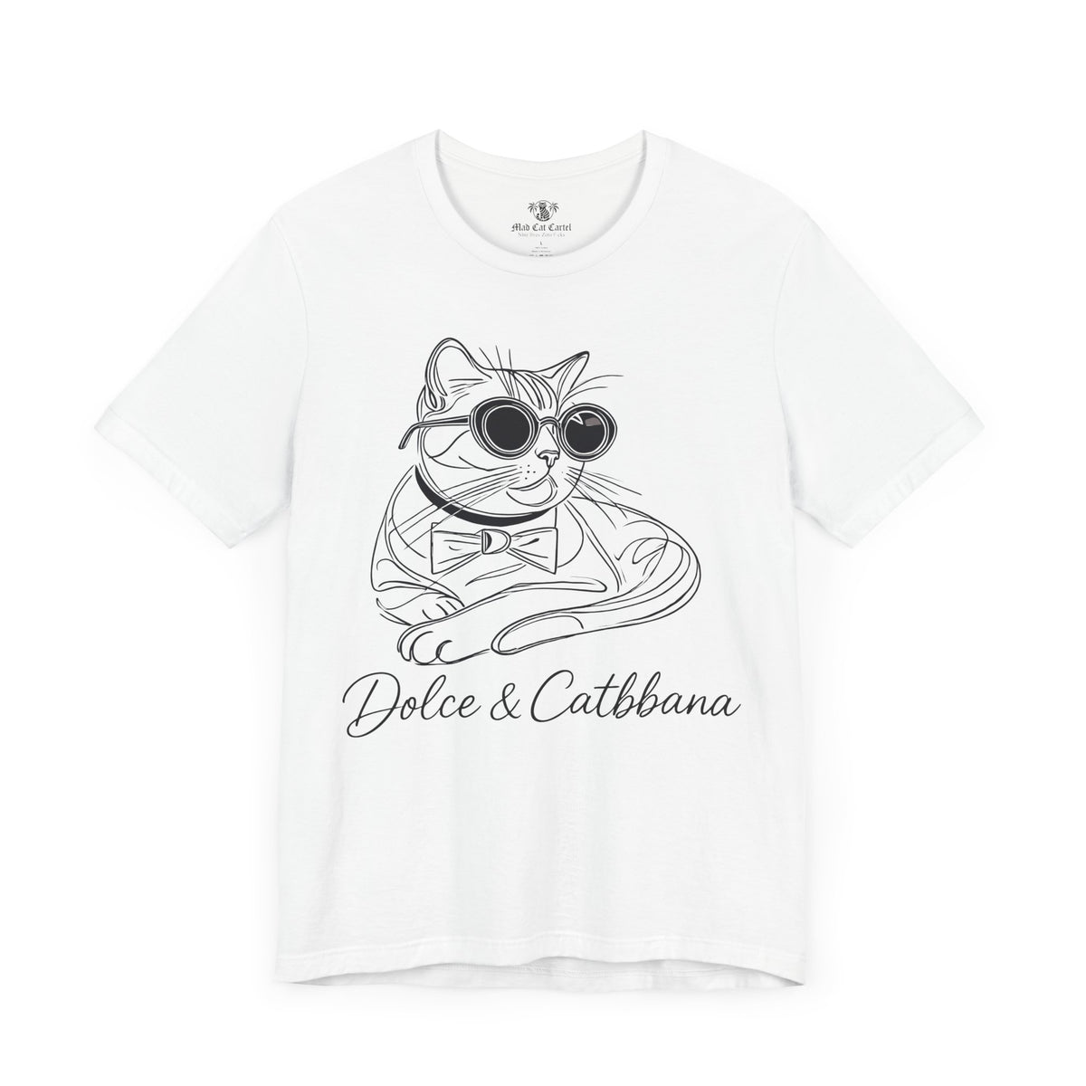 Dolce & Catbbana Signature Sketch T-Shirt in white, front view